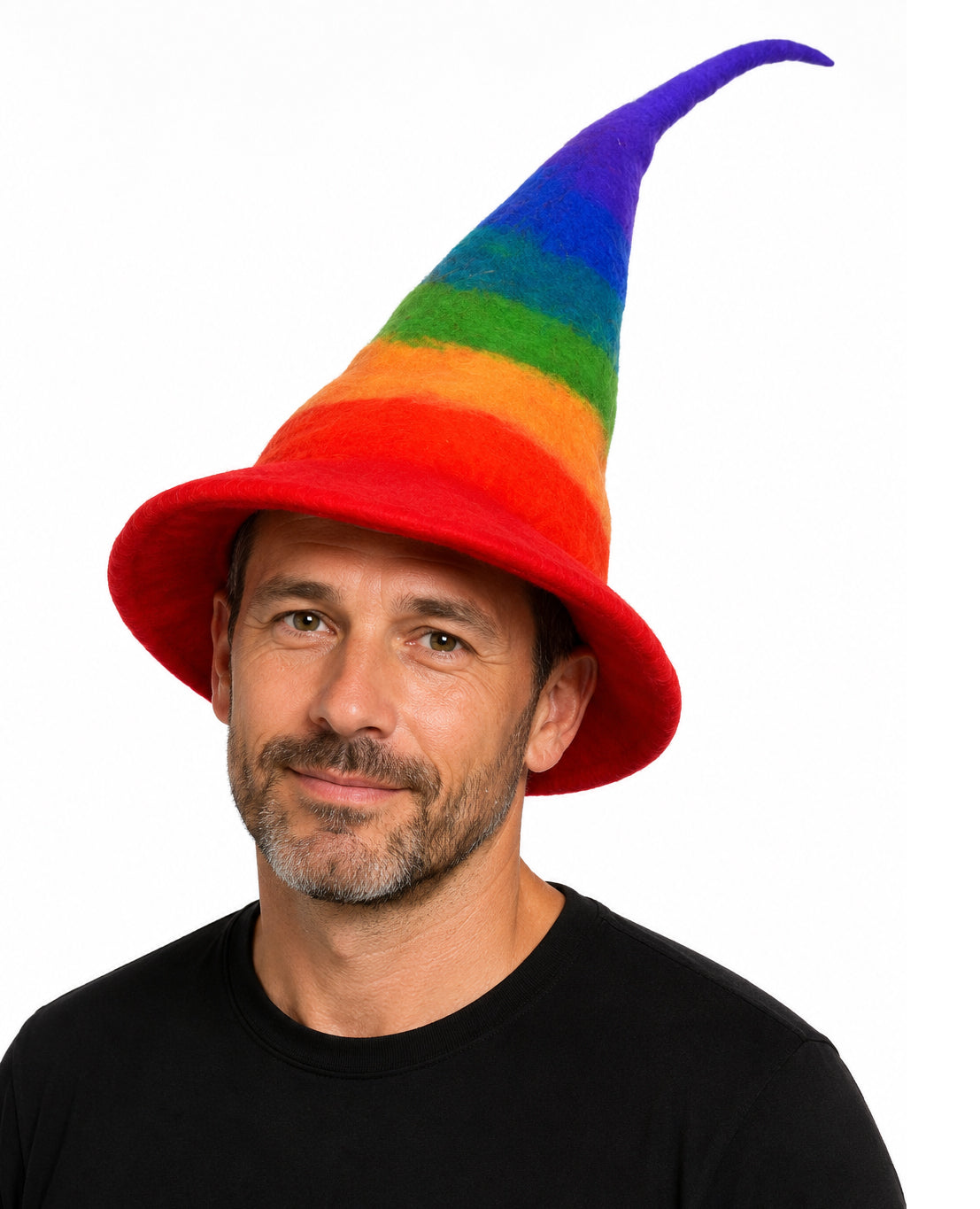 Rainbow Felt Cone Hat