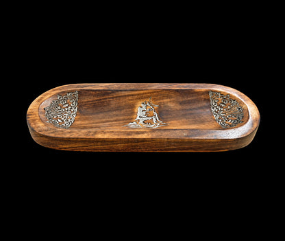 Large Wooden Incense Ash Catcher - Shiva
