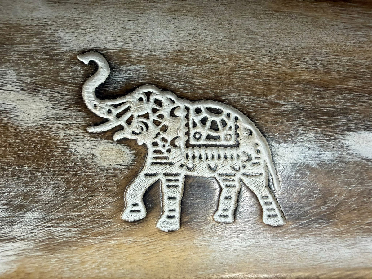Large Wooden Incense Ash Catcher - Elephant