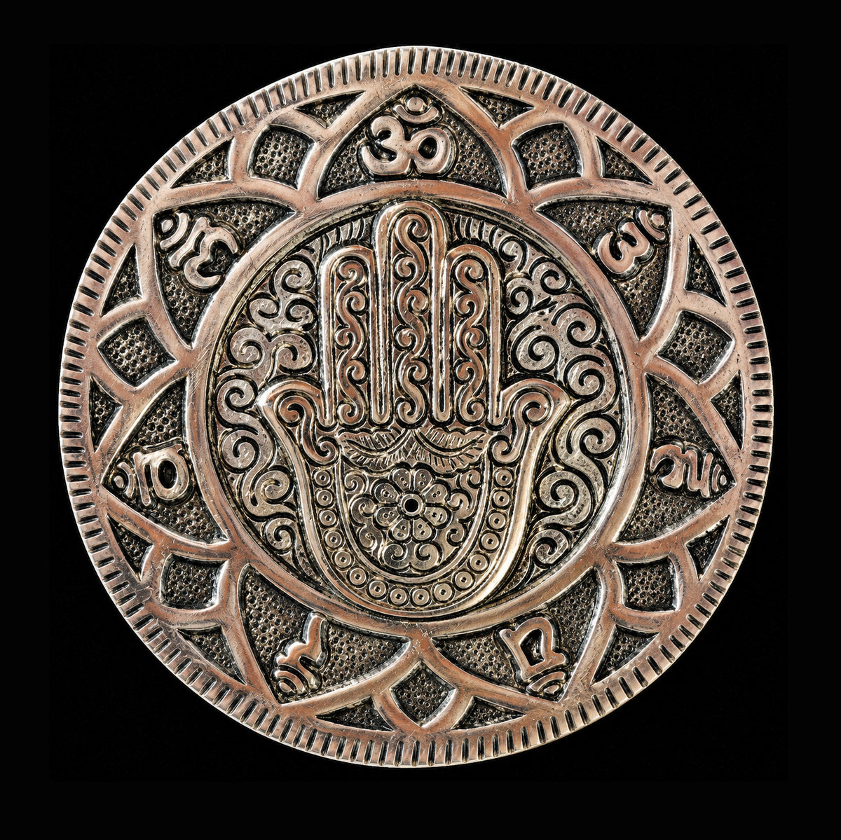 Recycled Aluminium Hamsa Hand Floral Ash Catcher
