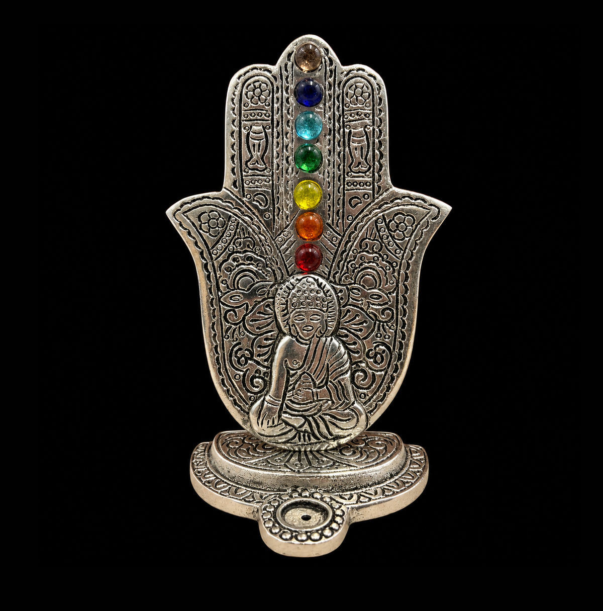 Recycled Aluminium Rainbow Hamsa Hand Ash Catcher