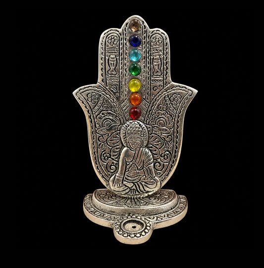 Recycled Aluminium Rainbow Hamsa Hand Ash Catcher
