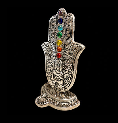 Recycled Aluminium Rainbow Hamsa Hand Ash Catcher