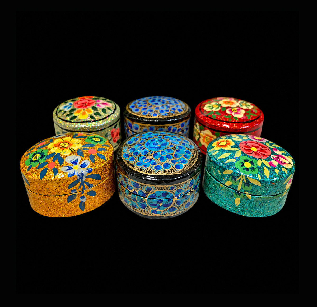 Handmade Papier Mache Kashmiri Trinket Boxes
