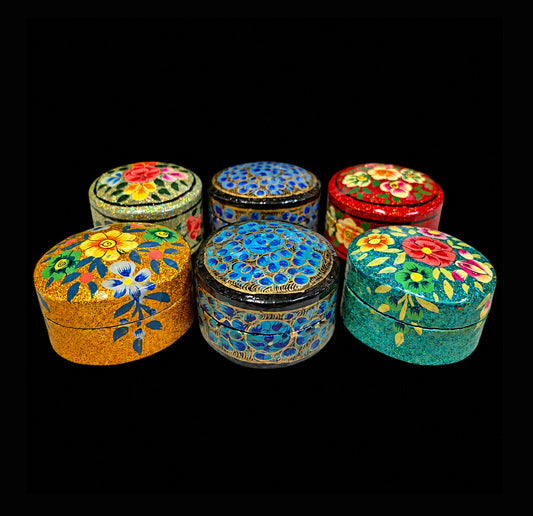 Handmade Papier Mache Kashmiri Trinket Boxes