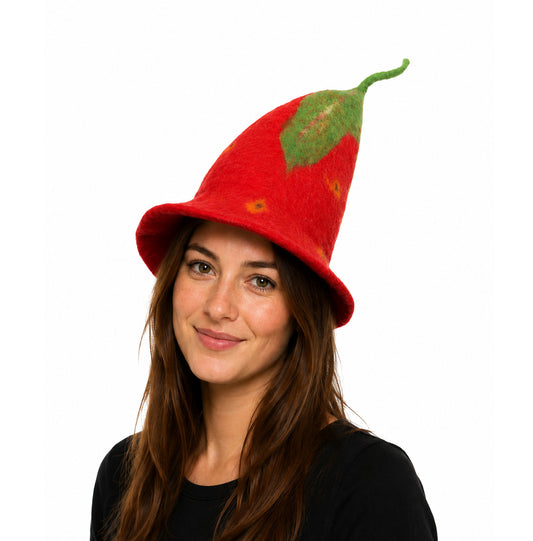 Felt Hat - Strawberry Cone