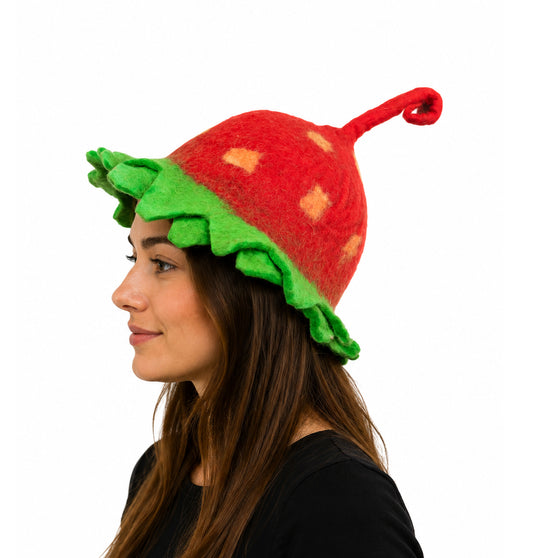 Felt Hat - Strawberry Pixie