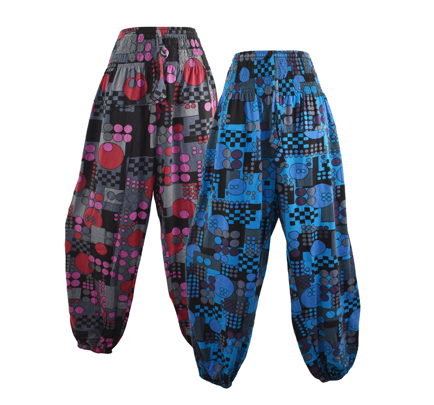 Geometric Print Cotton Harems