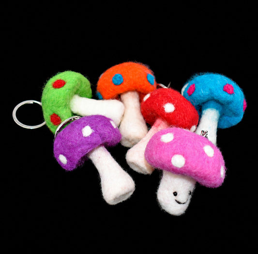 Felt Toadstool Keyring