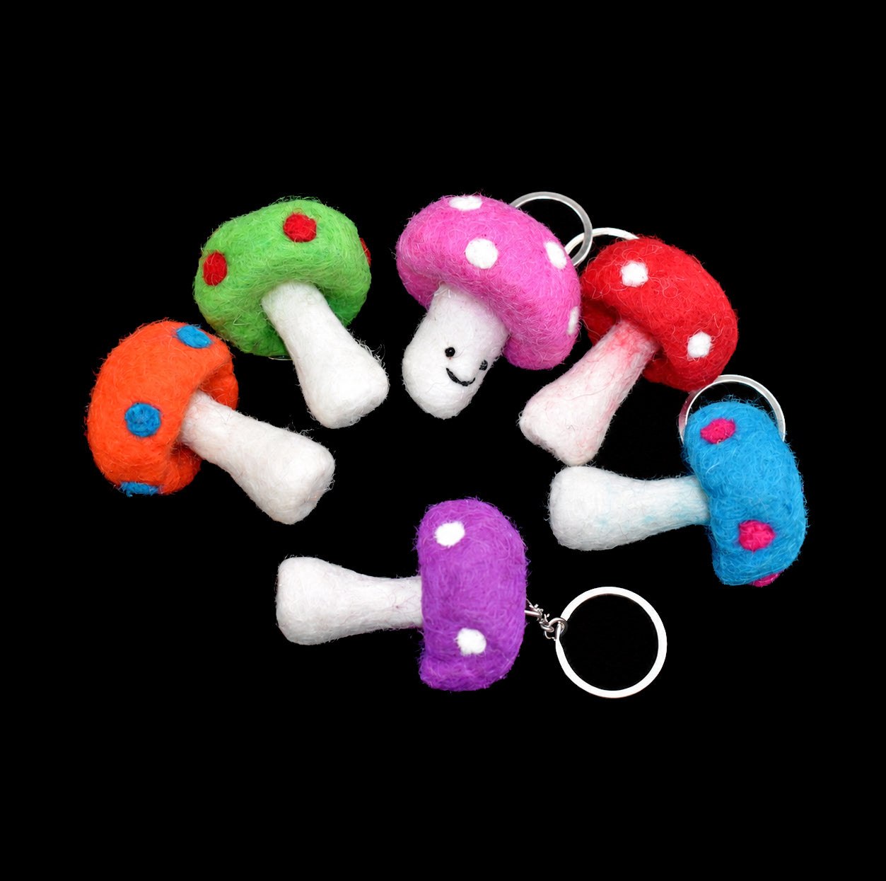 Felt Toadstool Keyring