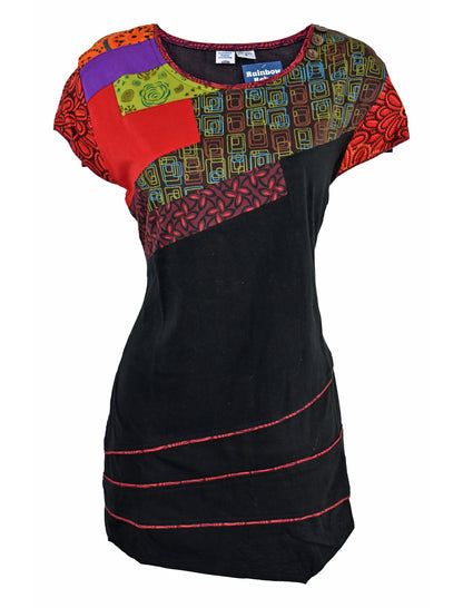 Boho Printed Cotton Cap Sleeve Top