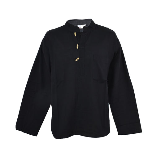 Plain Cotton Collarless Shirt