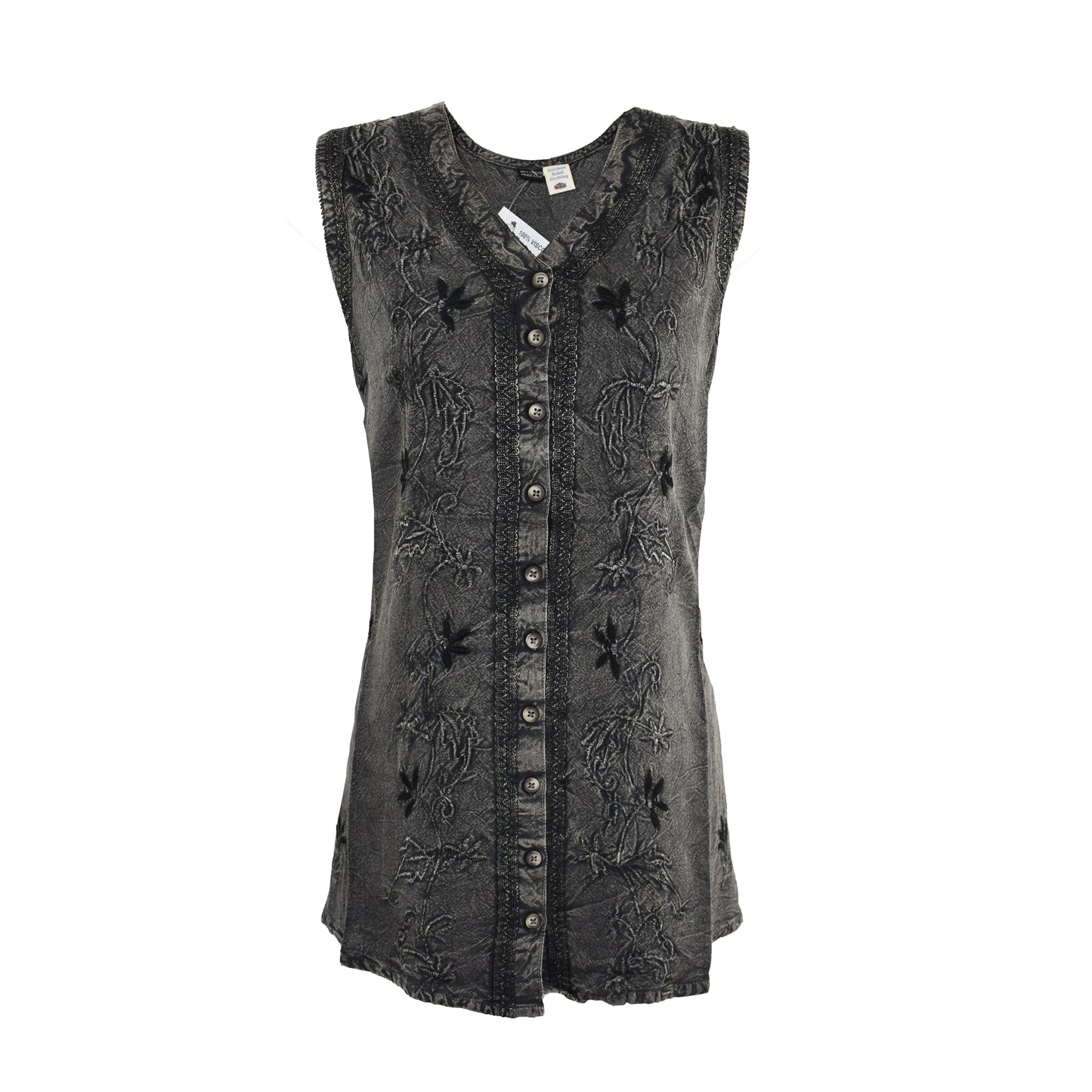 Embroidered Sleeveless Top
