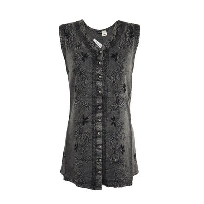 Embroidered Sleeveless Top