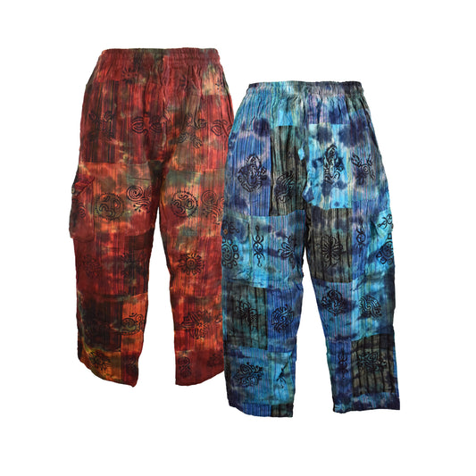 Tie Dye Patchwork Printed Harem Trousers