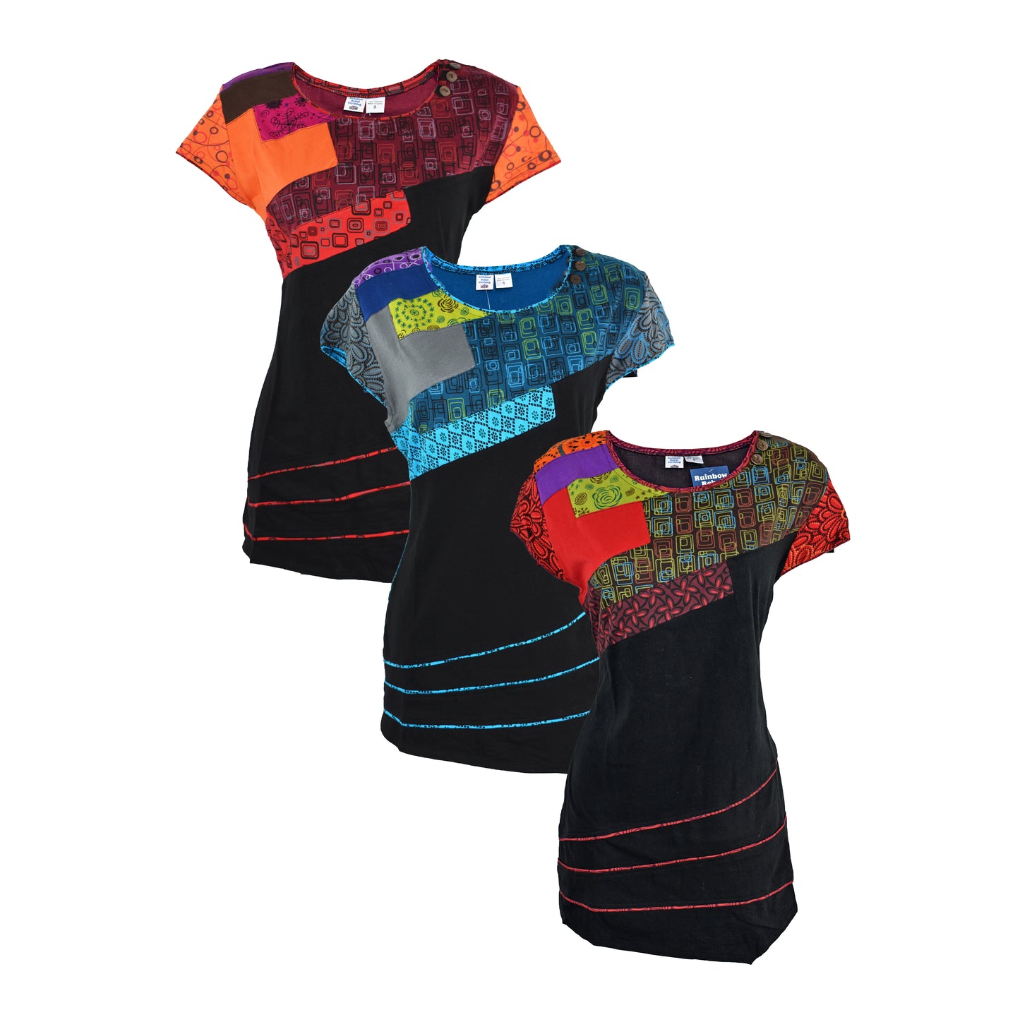 Boho Printed Cotton Cap Sleeve Top