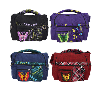 Embroidered Butterfly Shoulder Bag