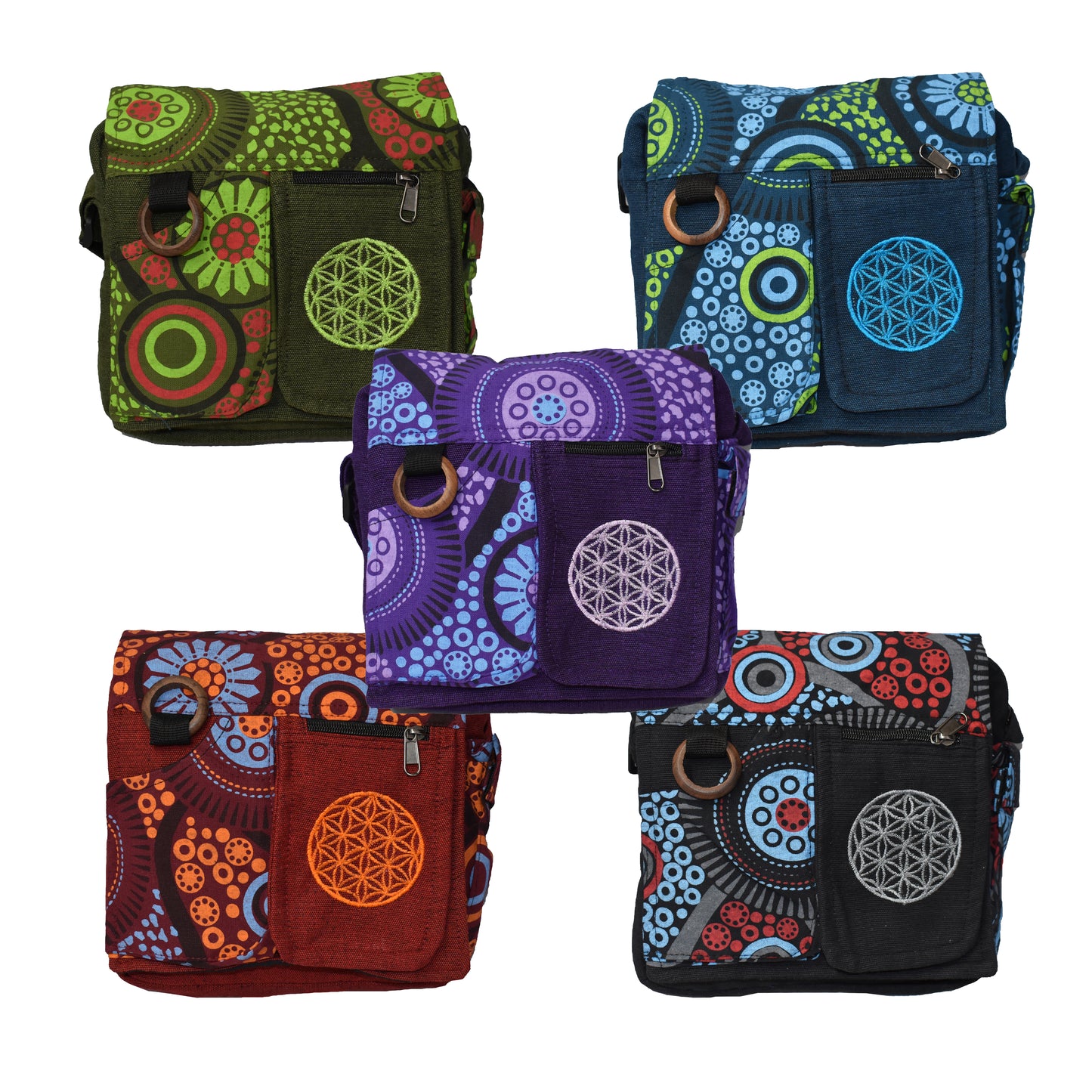 Flower of Life Sacred Geometry Shoulder Bag