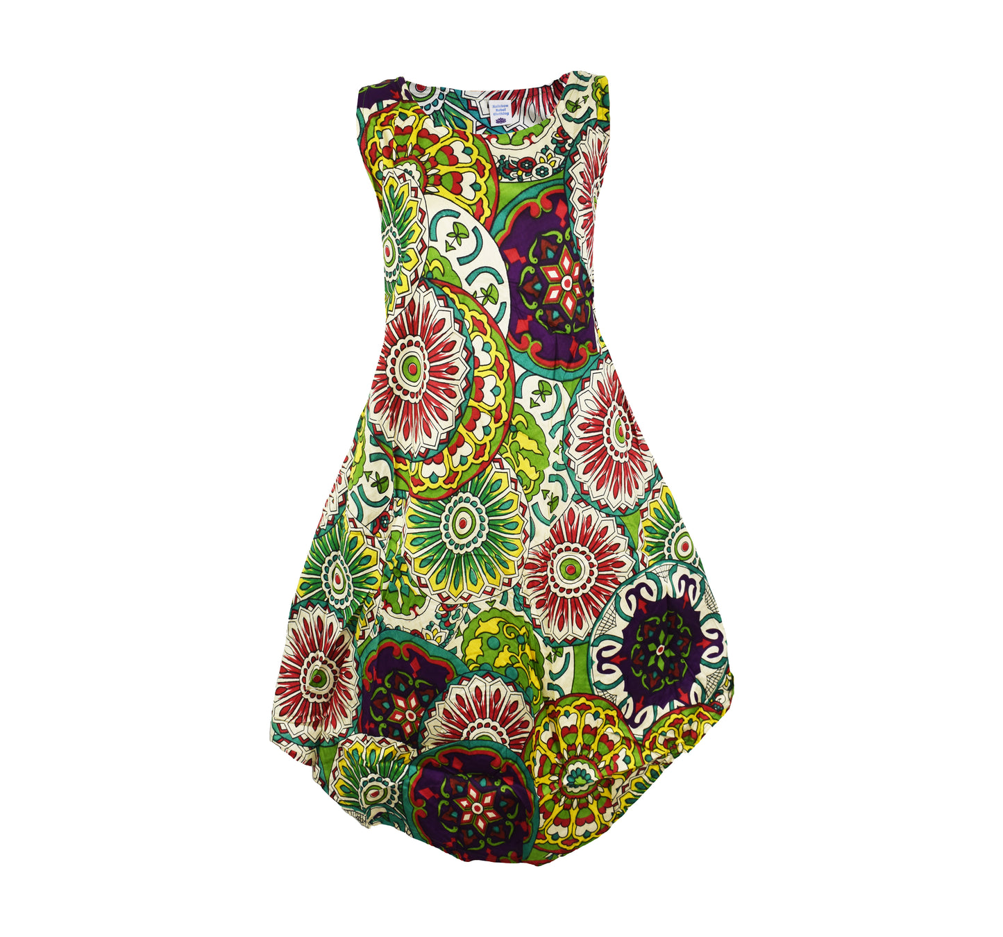 Mandala Pattern Rayon Umbrella Dress